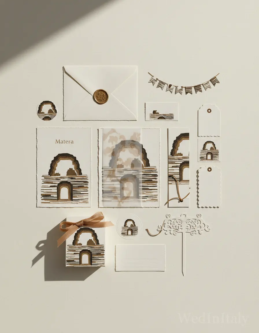Silhouette ritagliata — Matera wedding kit