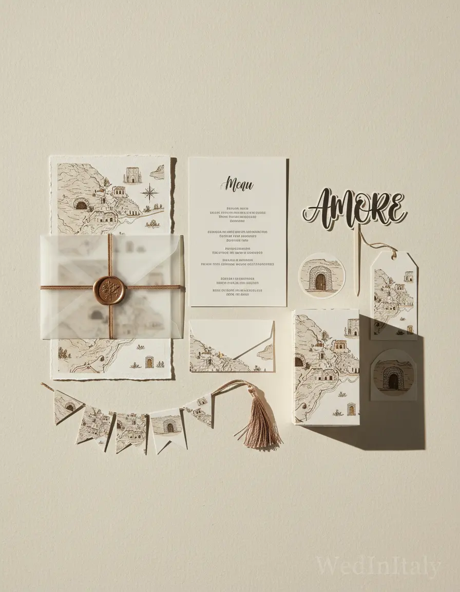 Mappa illustrata — Matera wedding kit