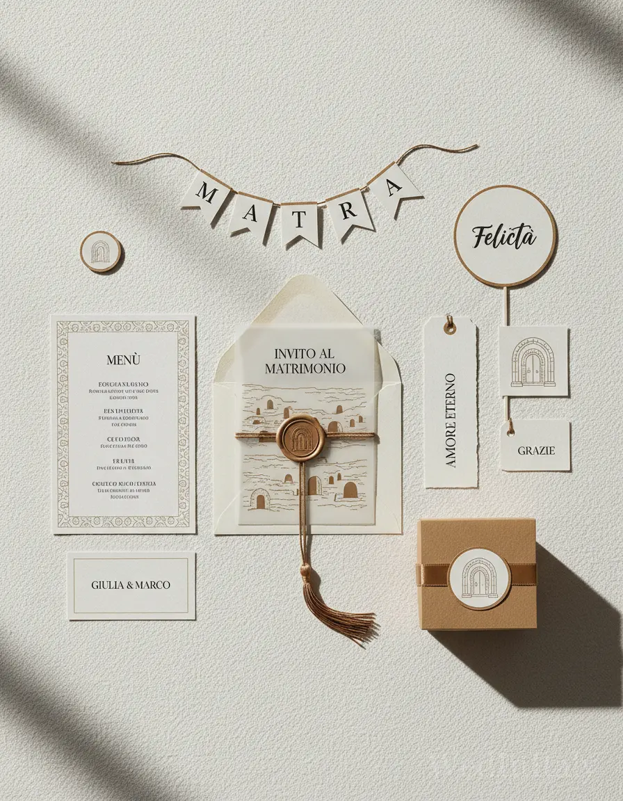 Spina di pesce — Matera wedding kit