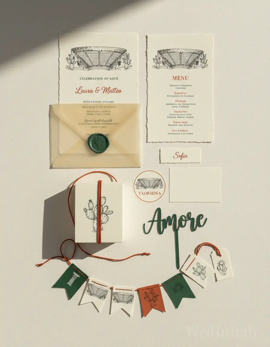 Schizzo a china — Taormina wedding kit