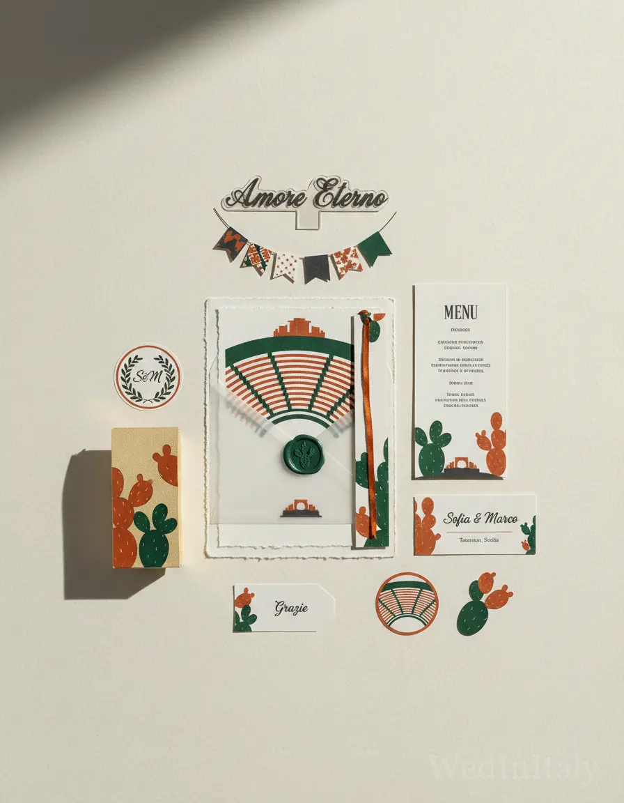 Silhouette ritagliata — Taormina wedding kit