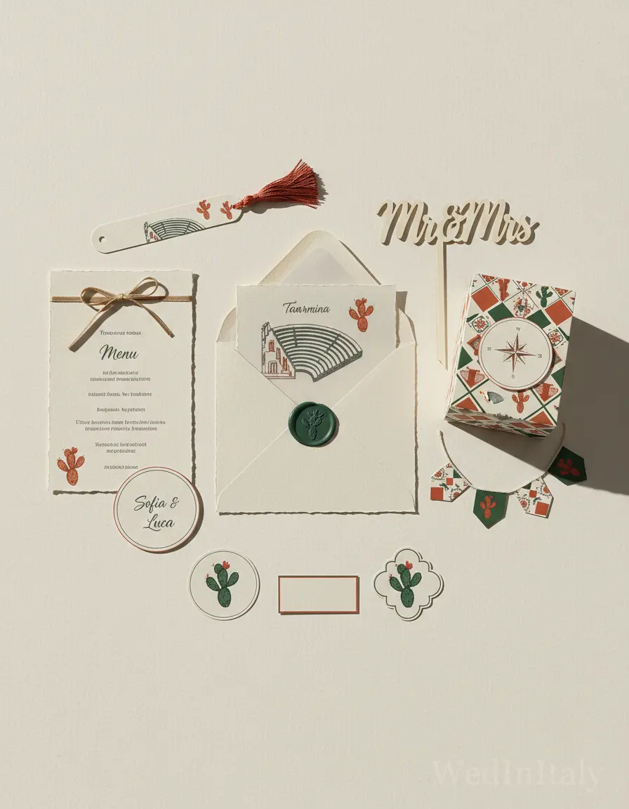 Mappa illustrata — Taormina wedding kit