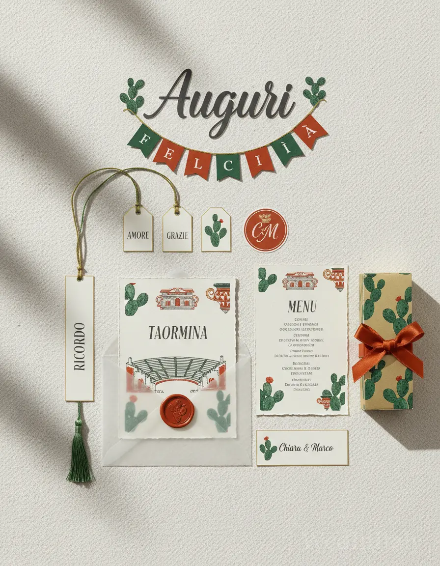 Spina di pesce — Taormina wedding kit