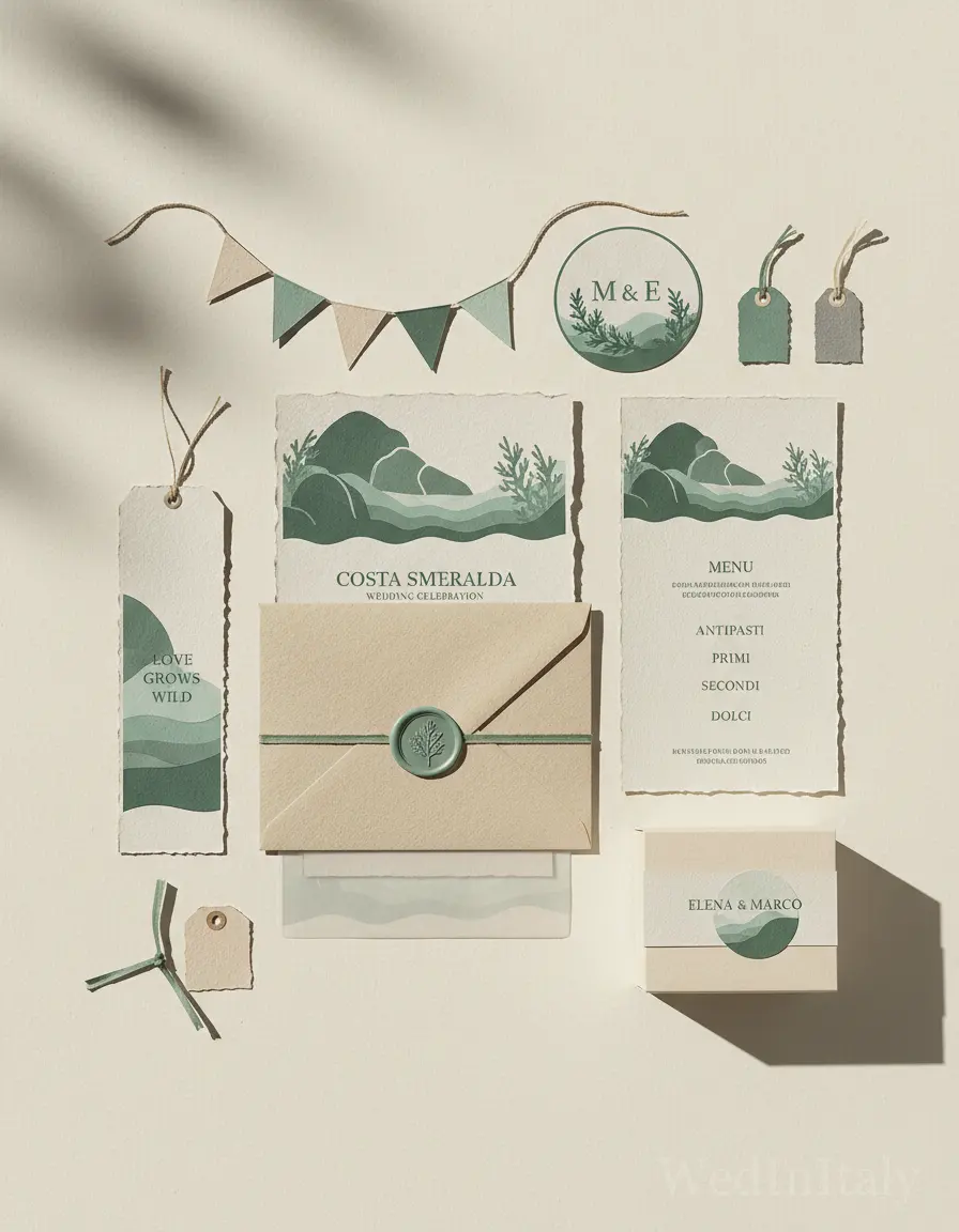 Silhouette ritagliata — Costa Smeralda wedding kit