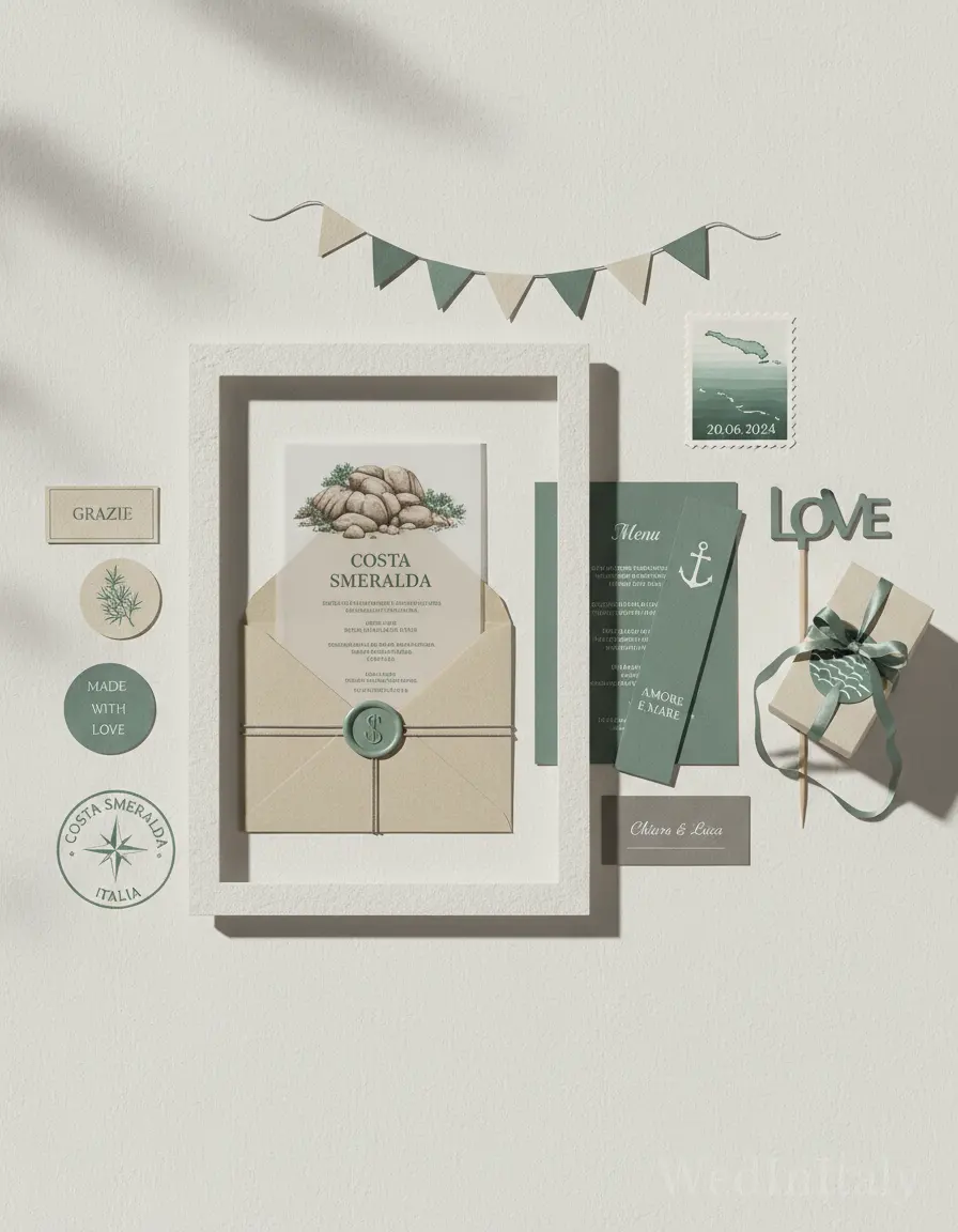 Cartolina vintage — Costa Smeralda wedding kit