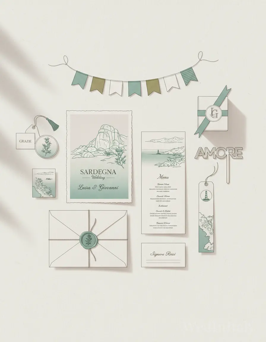 Prospetto architettonico — Costa Smeralda wedding kit