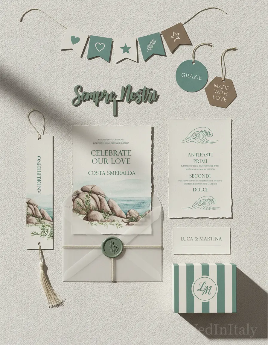 Spina di pesce — Costa Smeralda wedding kit