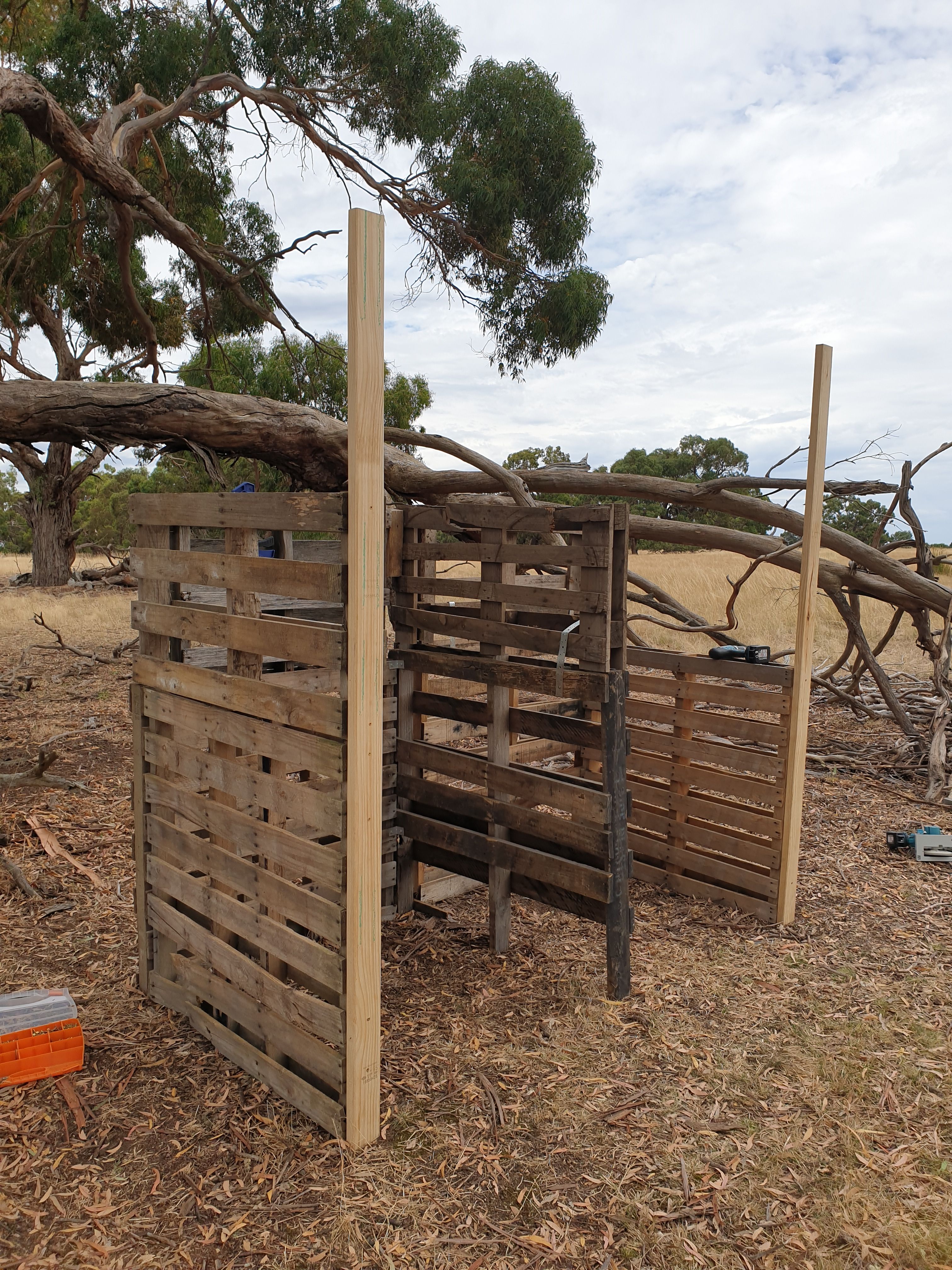 The stalls in progress