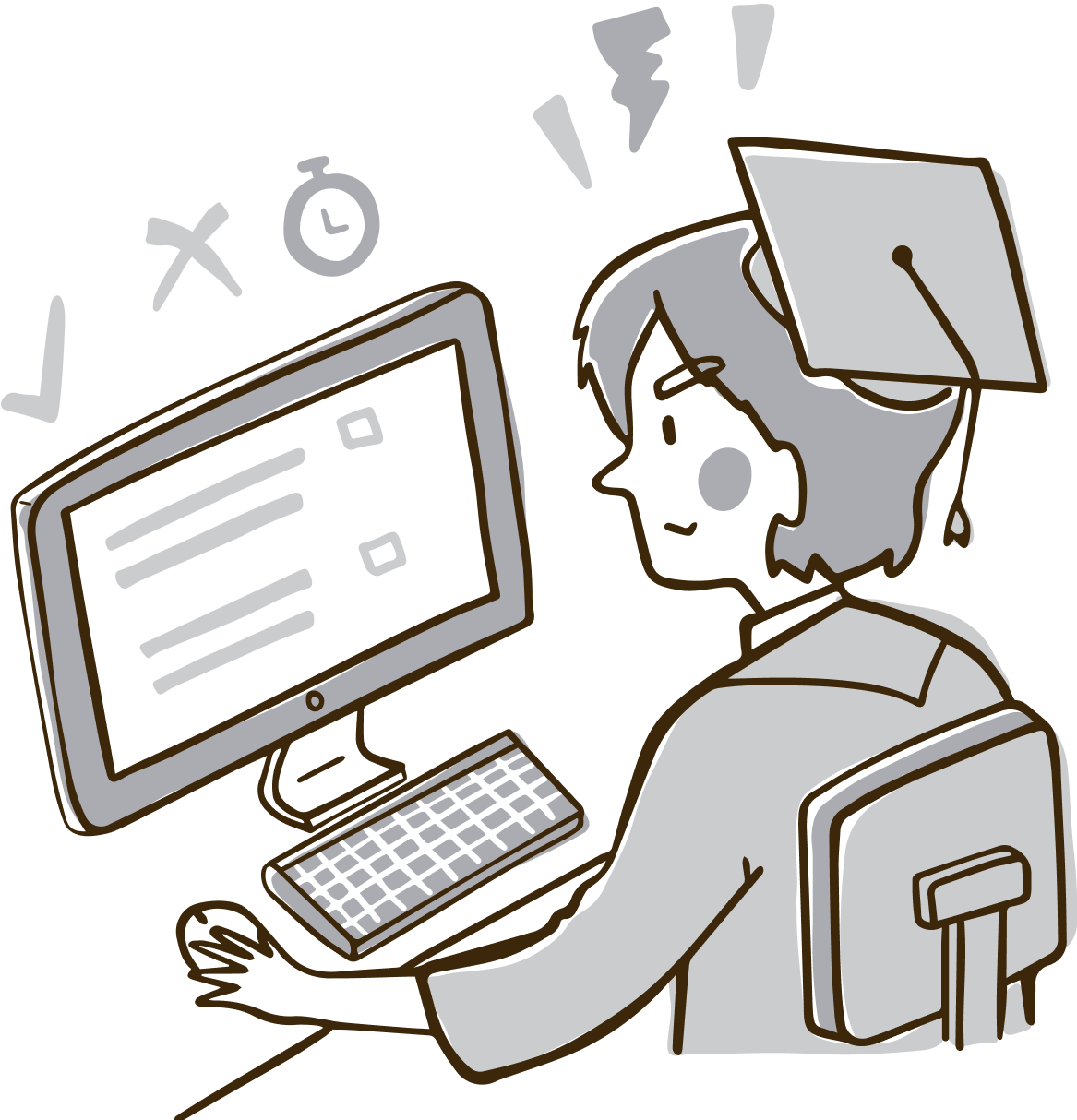 A person doing credential assessment on a computer