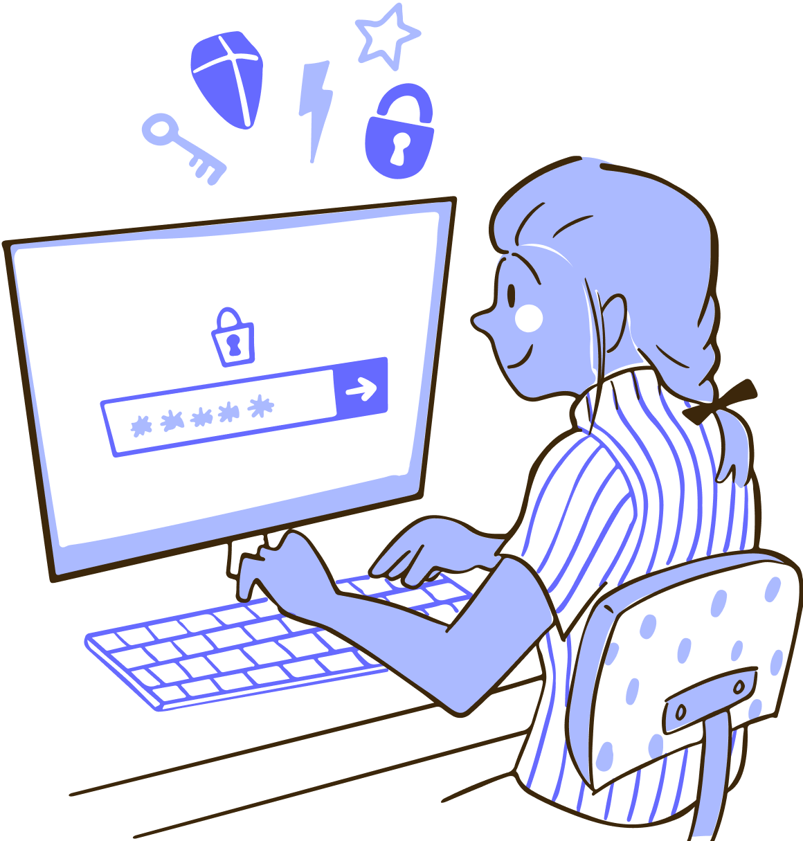 A person typing in some credentials on a computer