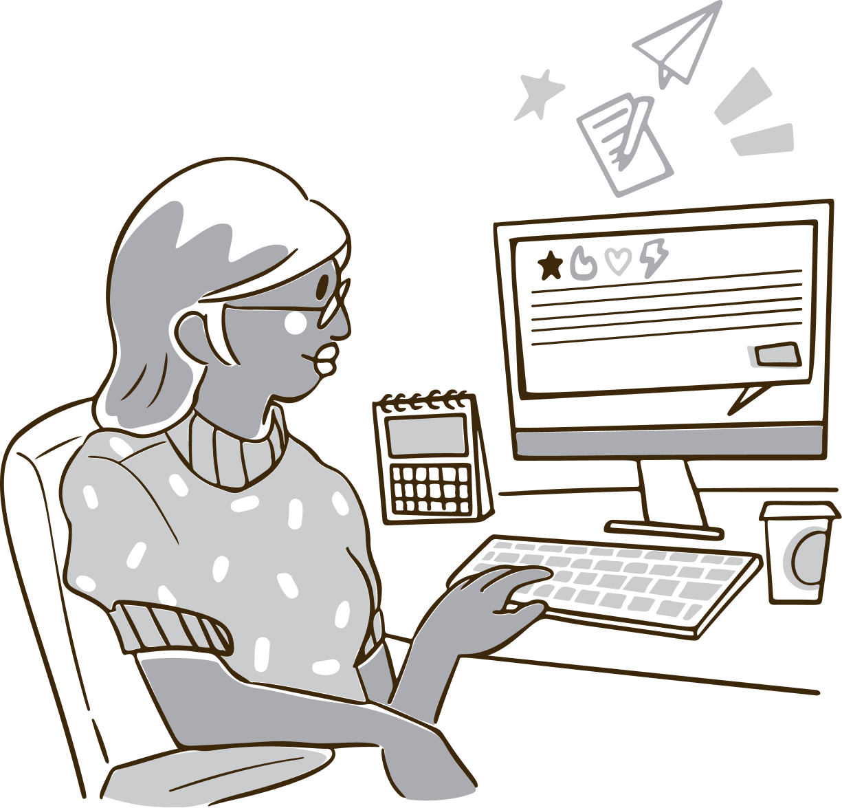 A person writing and sending resumes