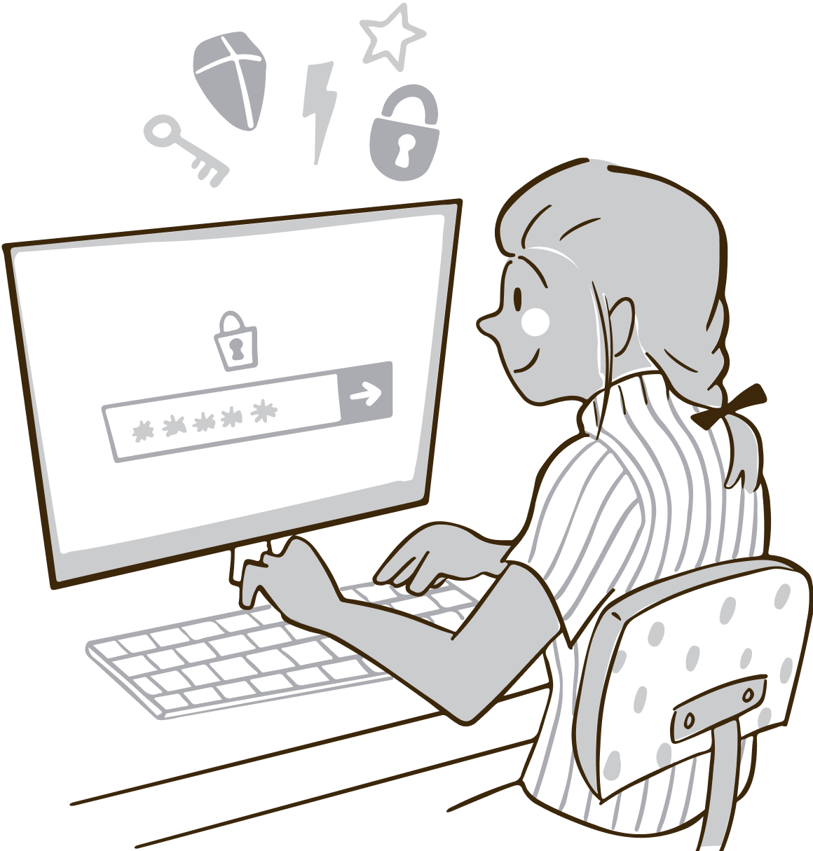 A person typing in some credentials on a computer