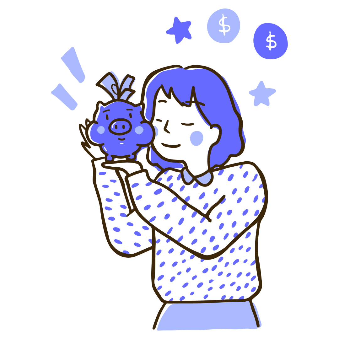 A person with a piggy bank