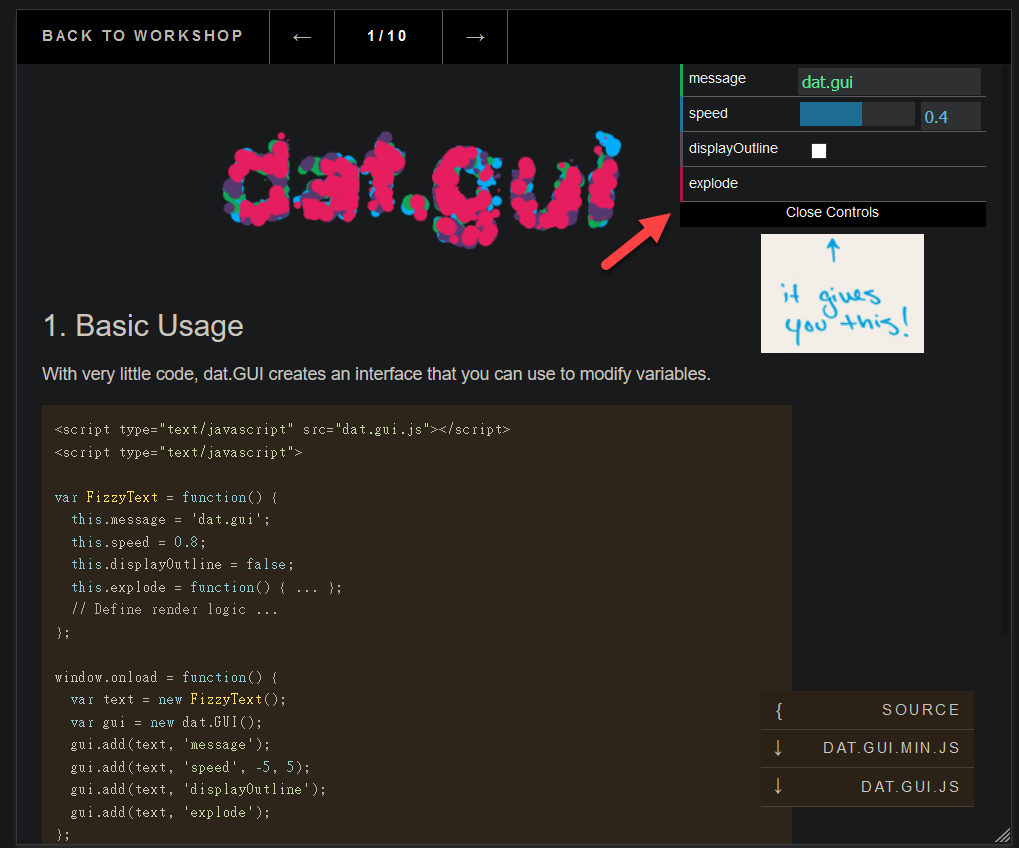 dat.GUI