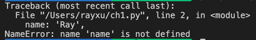 NameError: name 'name' is not defined