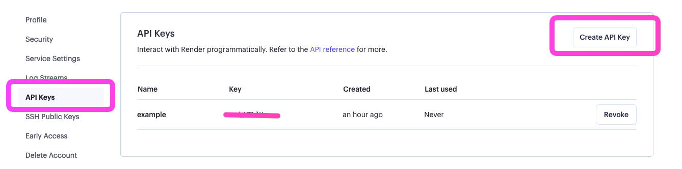 Create API Key