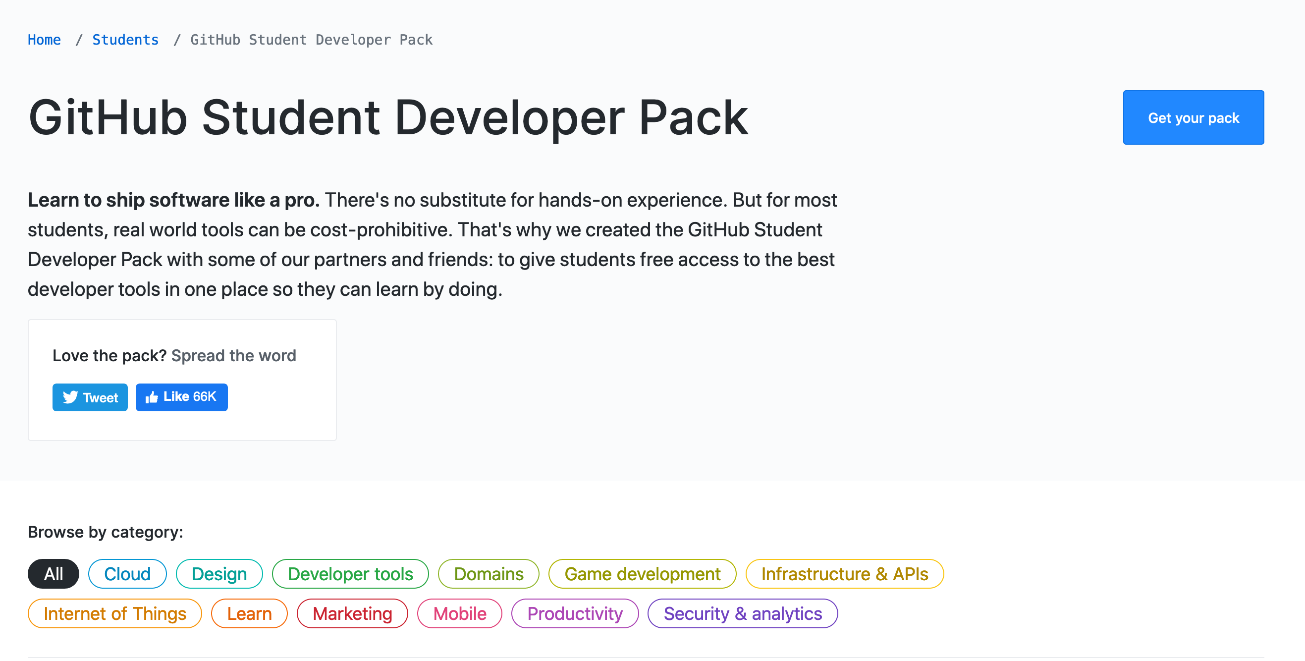 GitHub Student Developer Pack