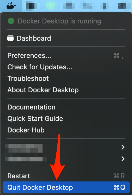 Quit Docker Desktop