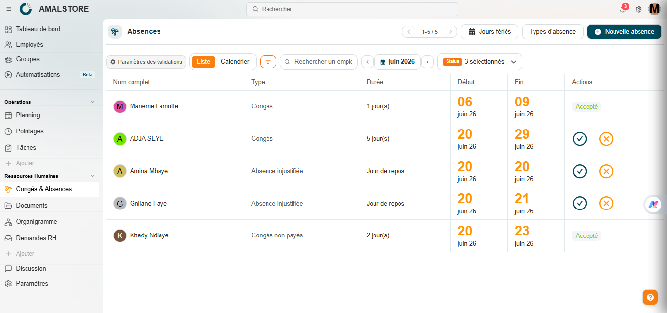 Managing leave and absences on Weplanify