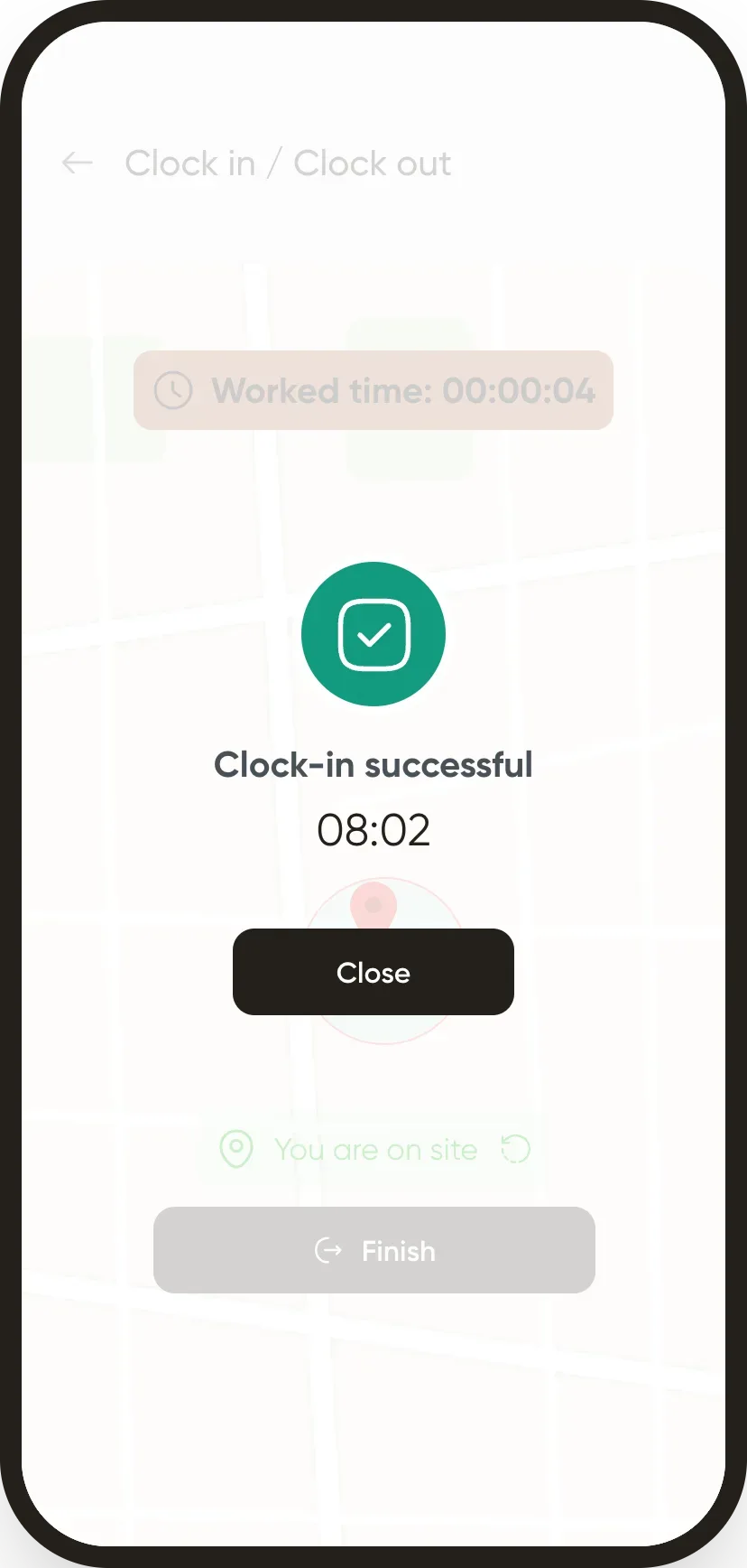 Clock-in recorded