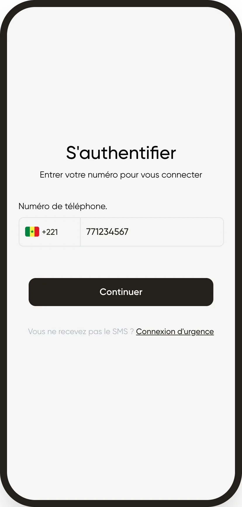 La saisie du numéro de téléphone