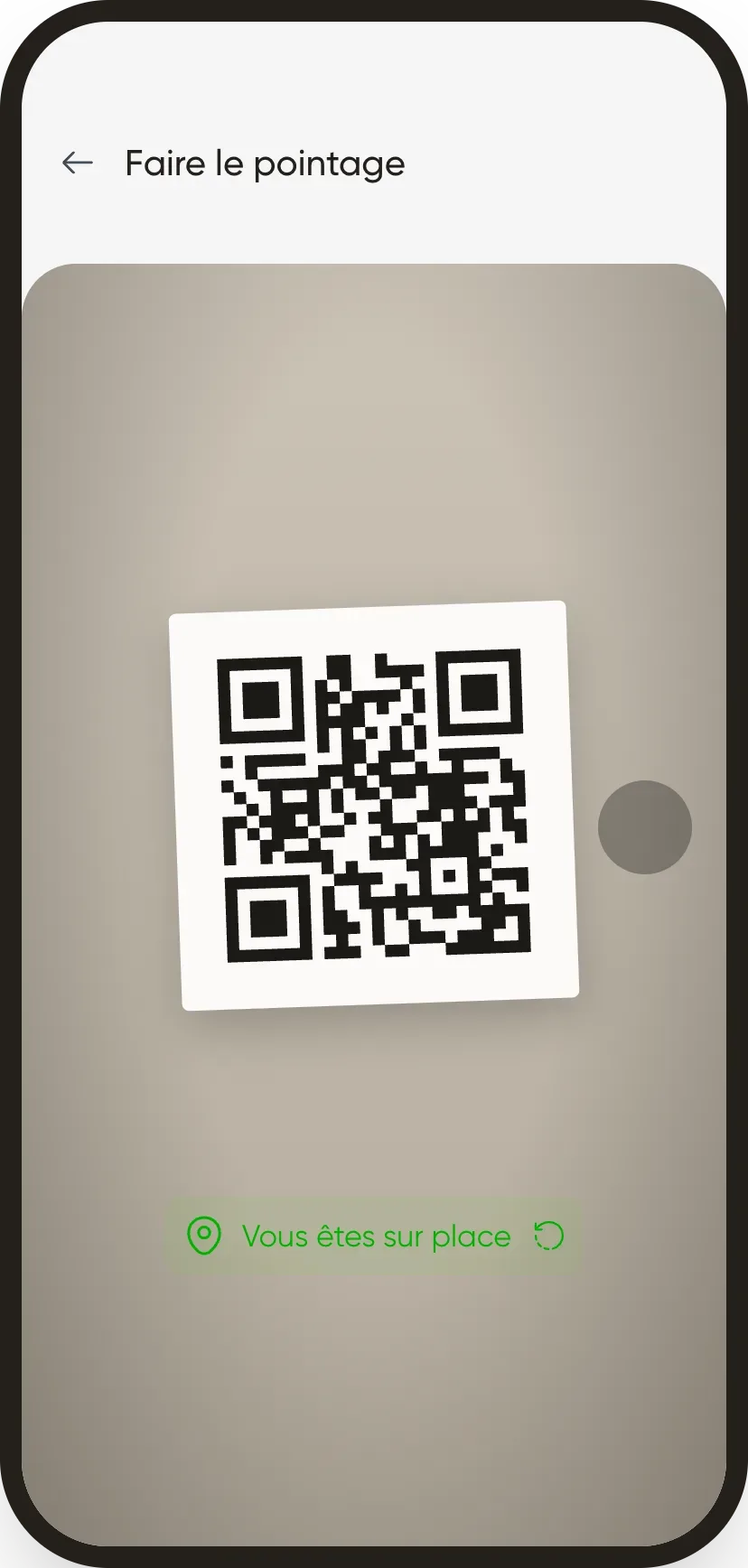 Le scan du QR code affiché au poste