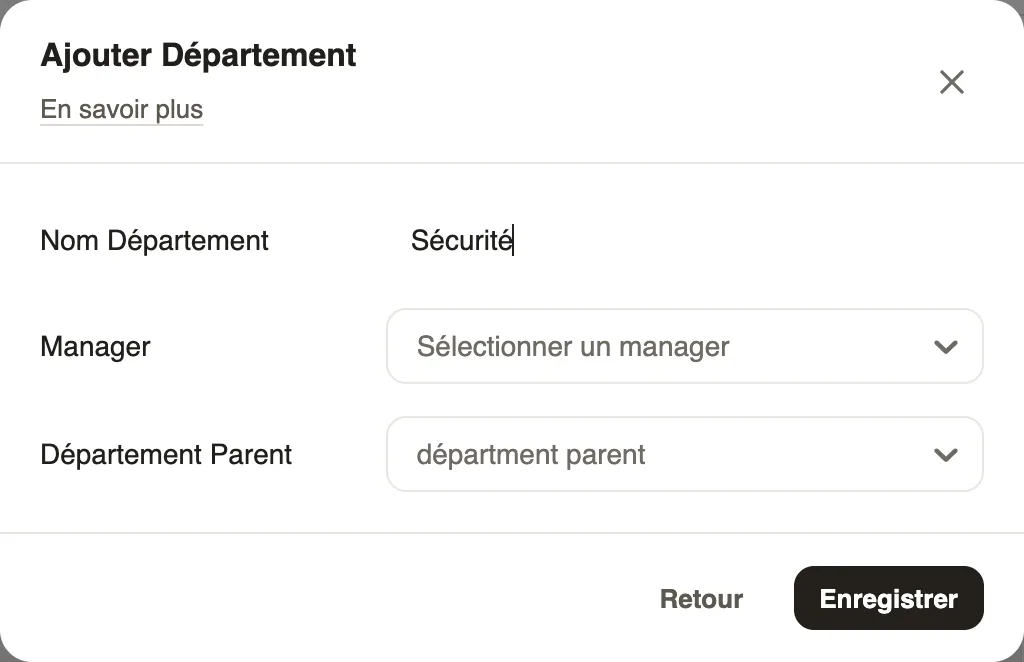 L'ajout du département Sécurité