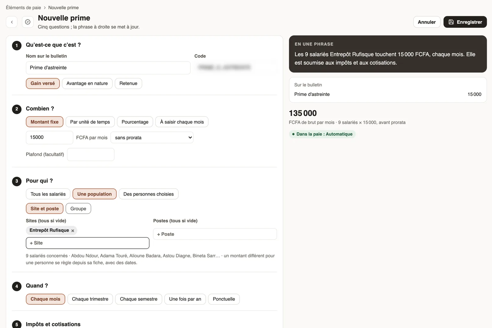 Nouvelle prime : une prime d'astreinte pour les employés d'un site