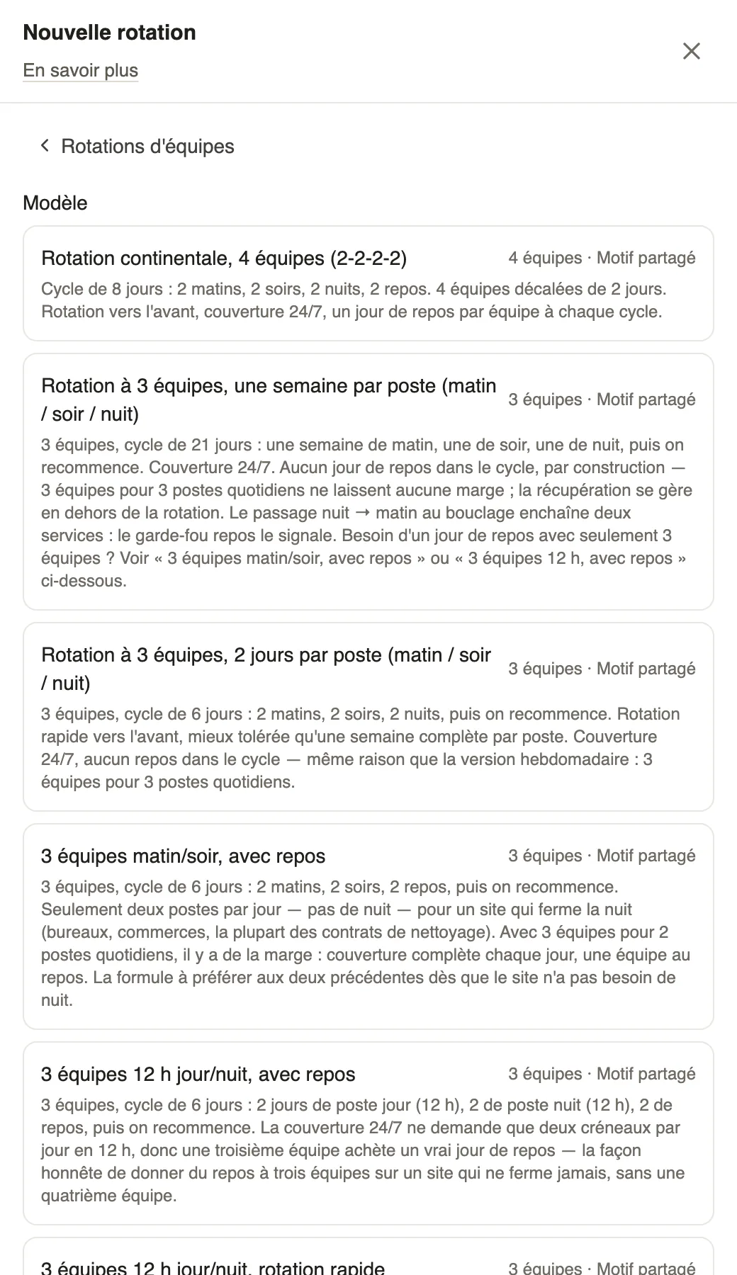 Nouvelle rotation : les modèles de rotation proposés