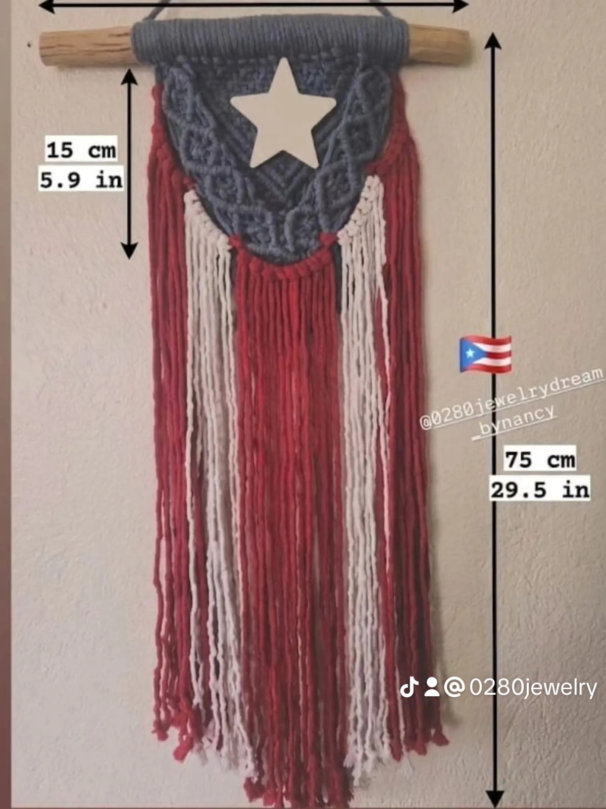 Bandera De Puerto Rico Artesanal 