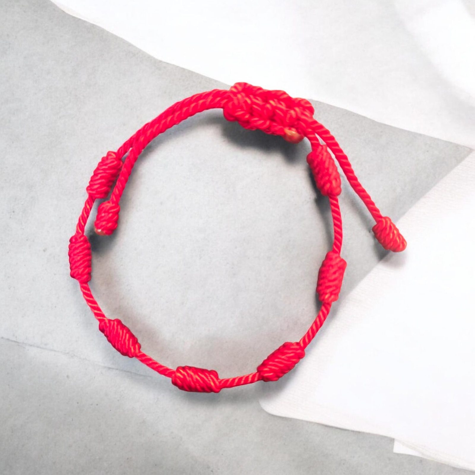 Pulseras de protección 7 nudos roja 
