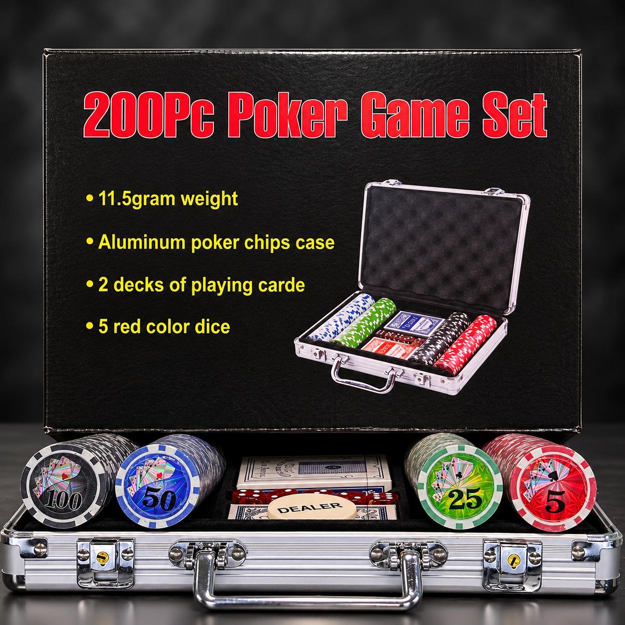 Holographic - 200 Poker Chips Briefcase