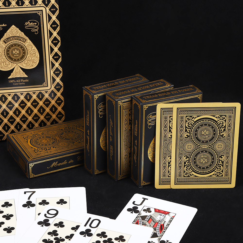 AVM Texas Hold'Em - Gold Gilded Poker Cards 3