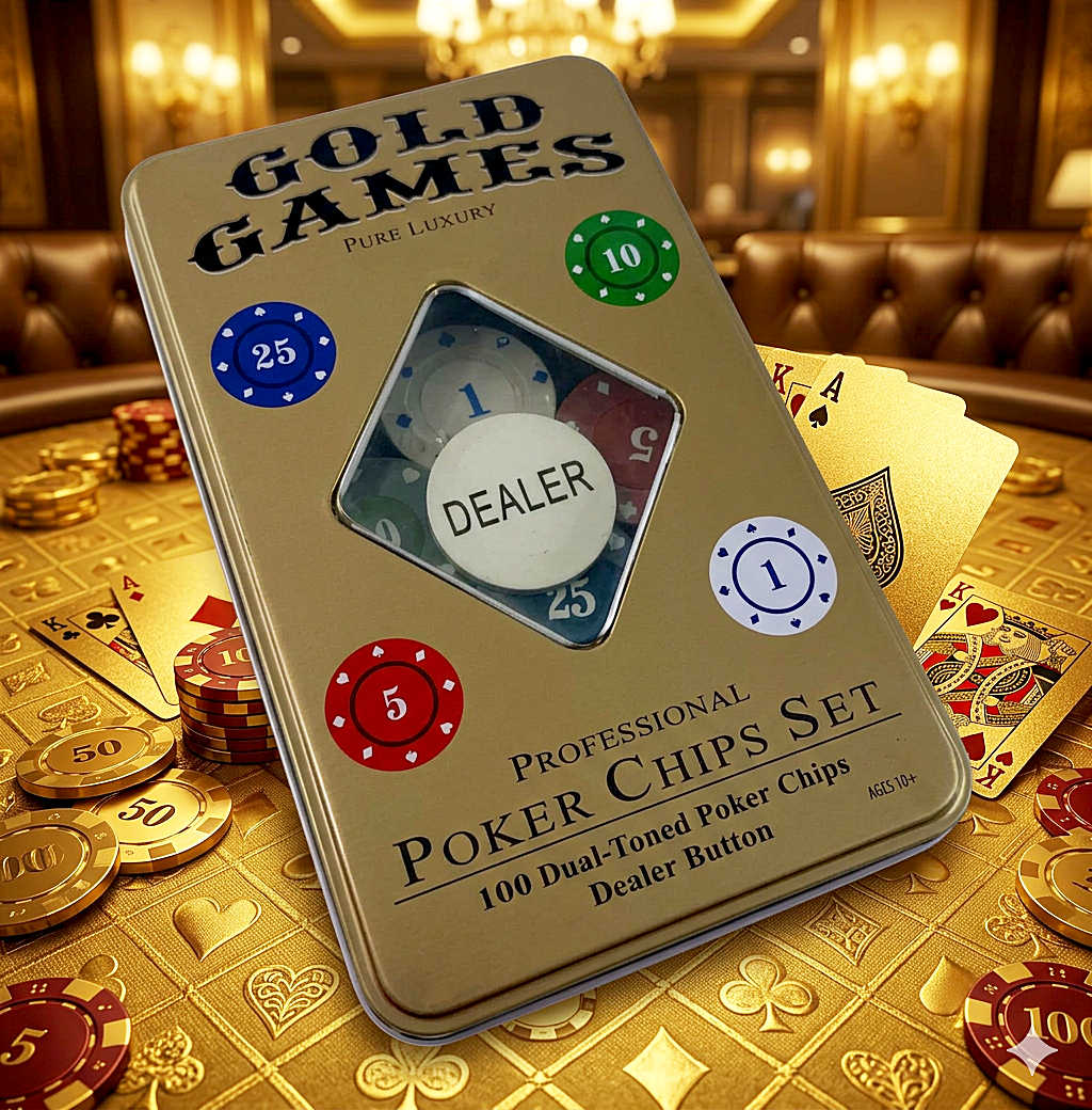 Gold Games - 100 Poker Chips Tin - Image 1