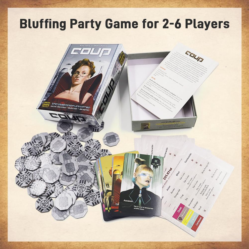 Coup Card Game – Dystopian Social Deduction Game 3