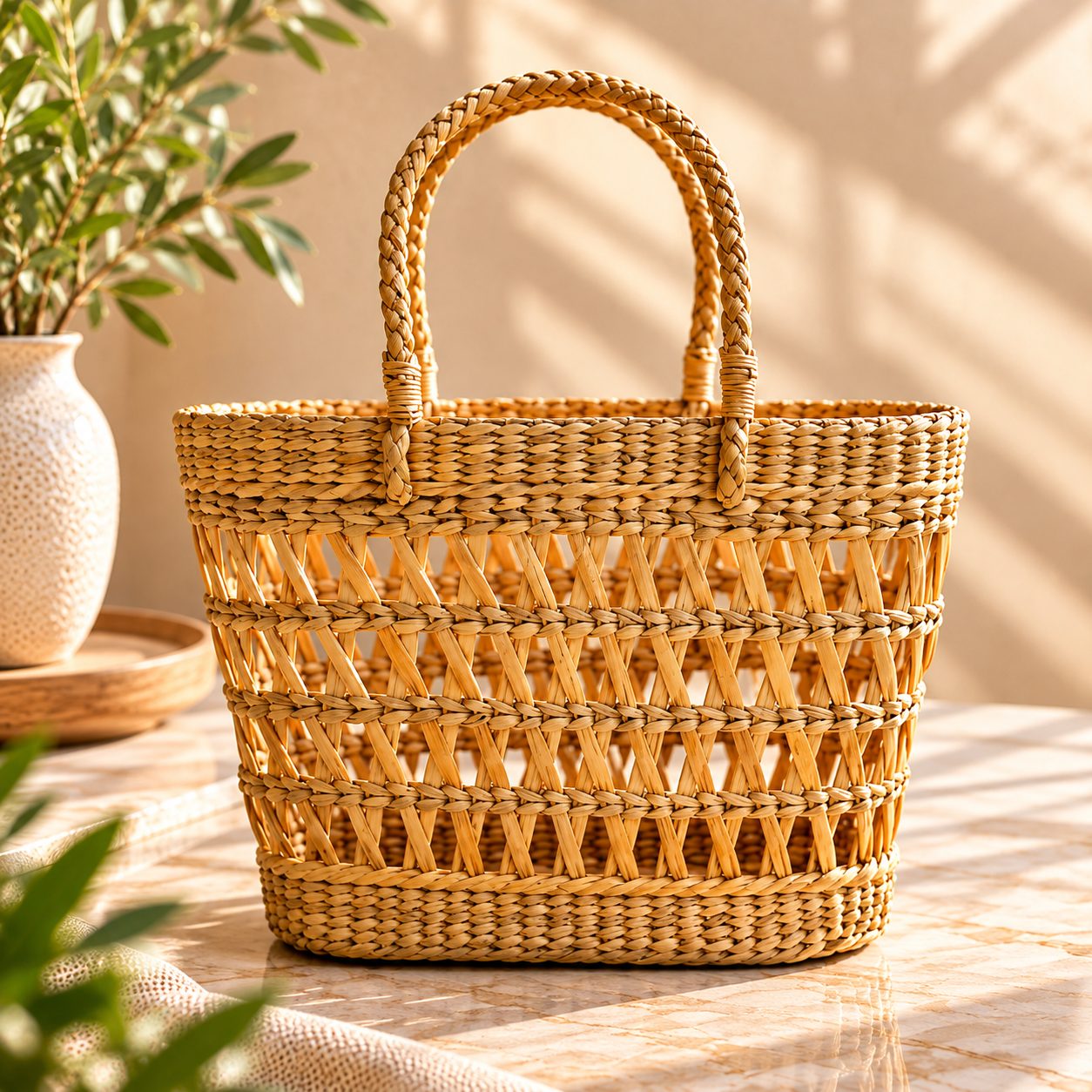Handwoven Natural Tote Bag