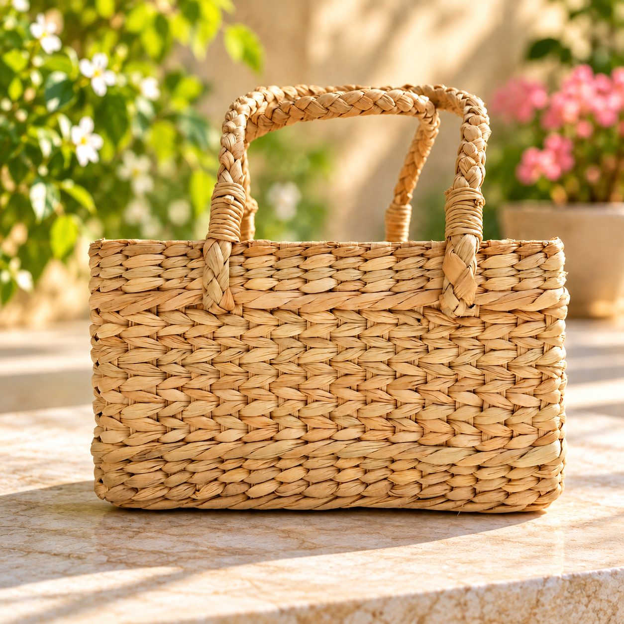 Handmade Natural Woven Tote Bag