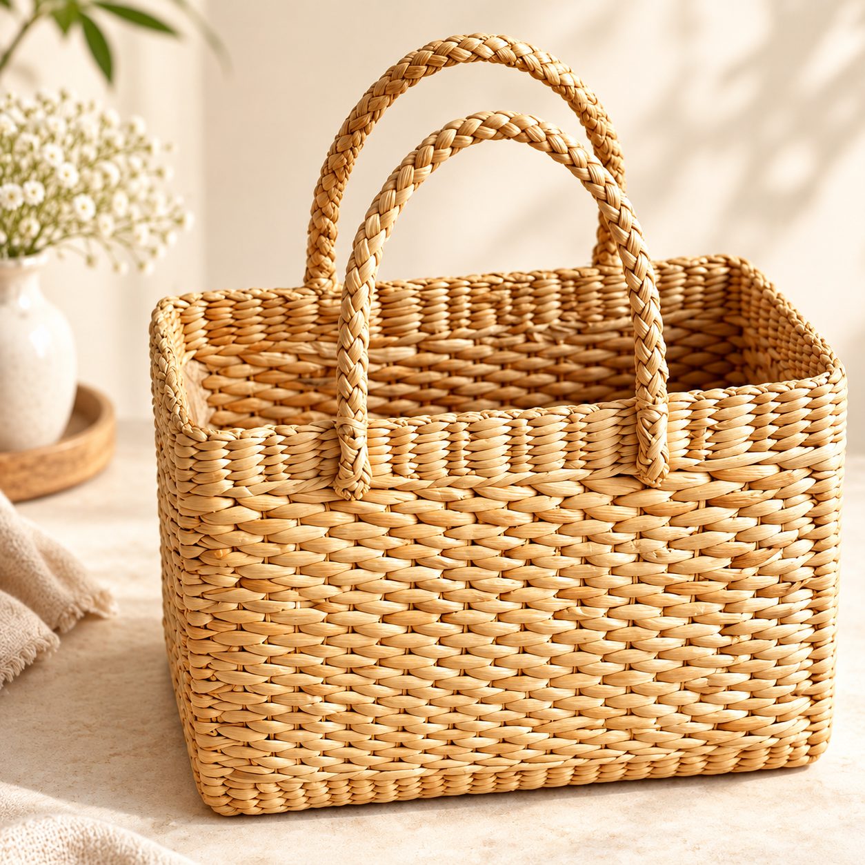 Handmade Natural Woven Tote Bag 3