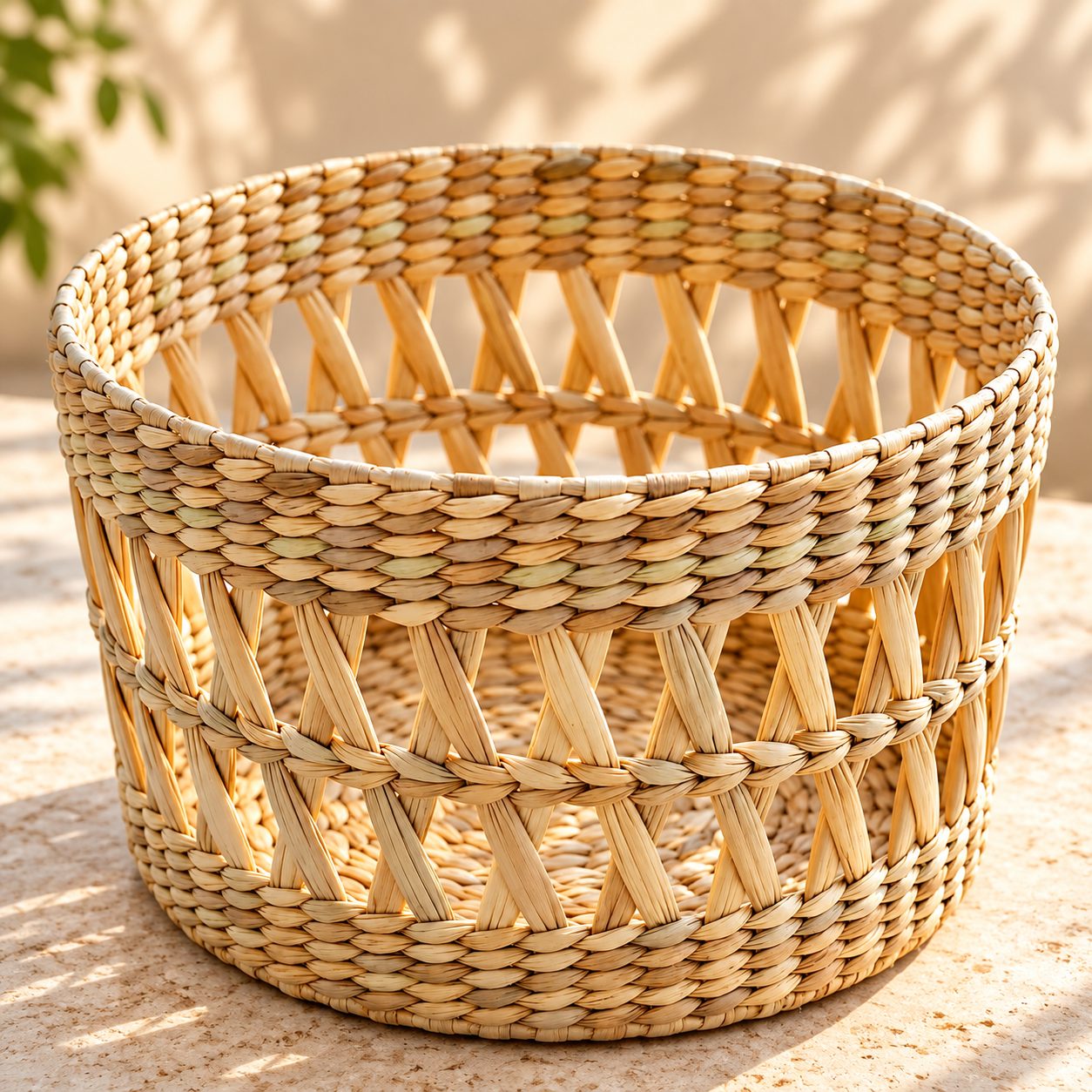 Handcrafted Round Woven Storage Basket
