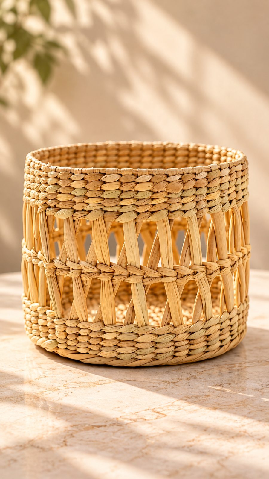 Handcrafted Round Woven Storage Basket 3