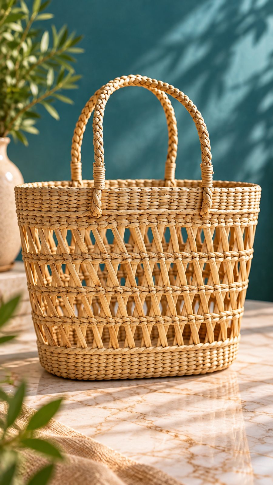 Handwoven Natural Tote Bag 4