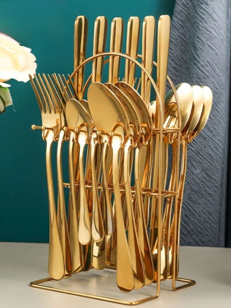24pcs Cutlery Set With Rack - Image 1