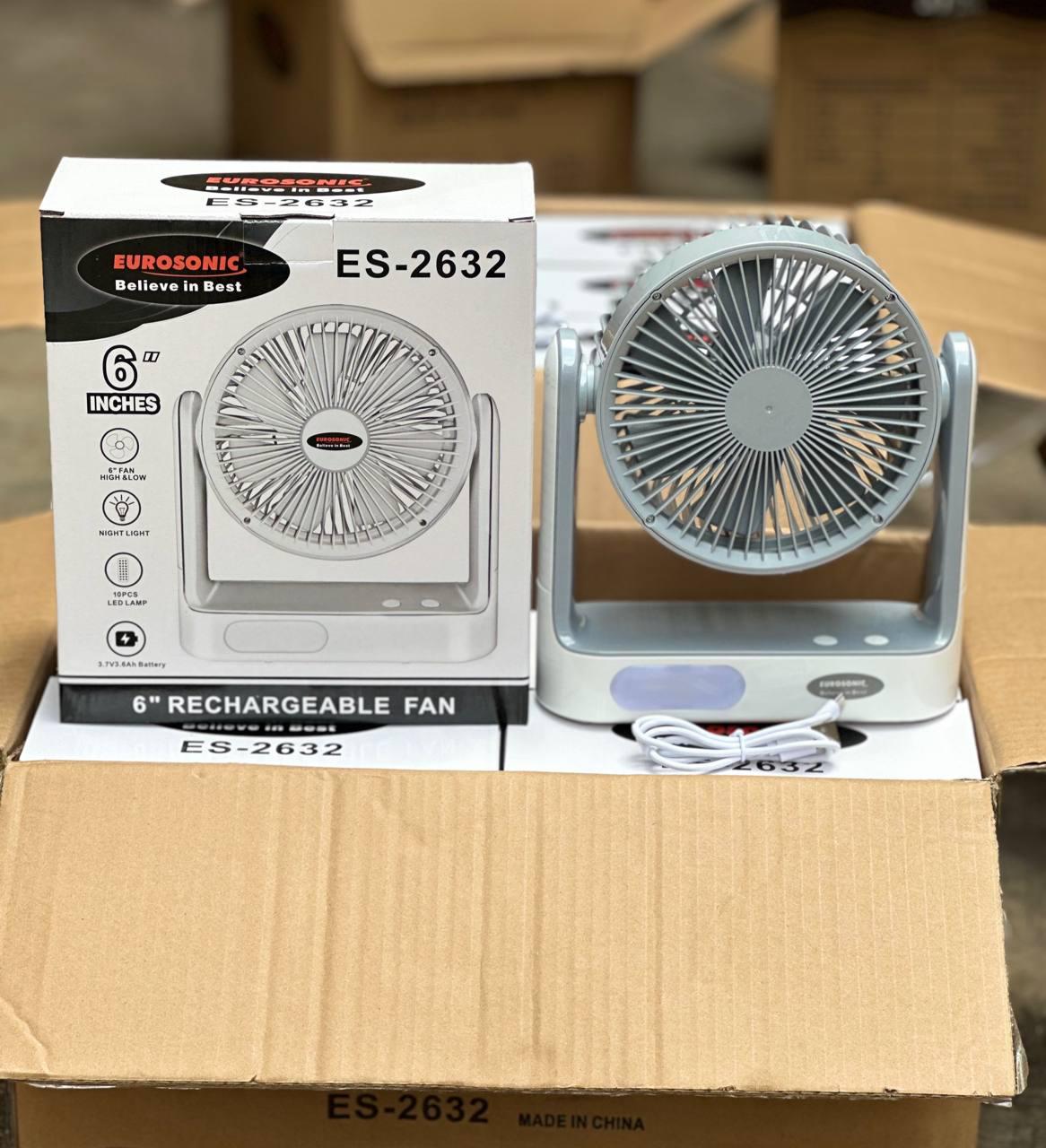 ES 2732 Rechargeable Fan With Led
