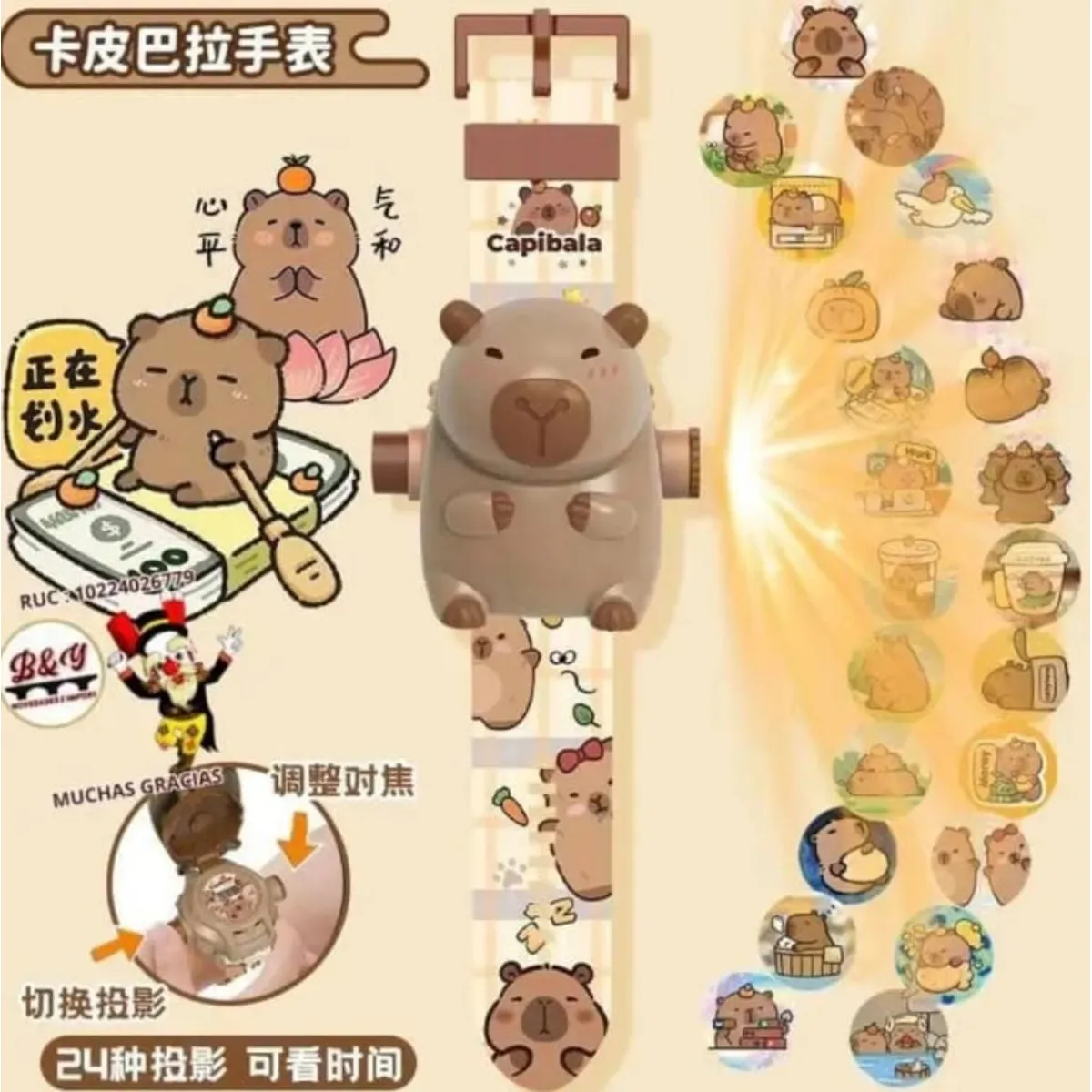 RELOJ PROYECTOR CAPYBARA