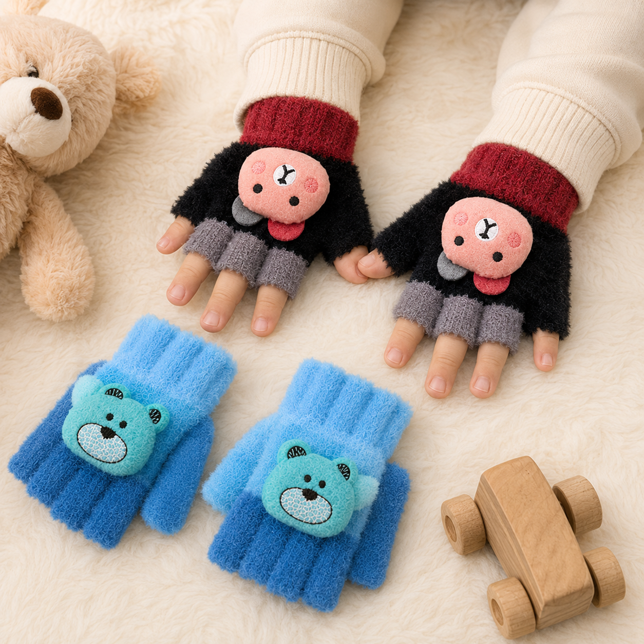GUANTES AFELPADOS PARA NIÑOS