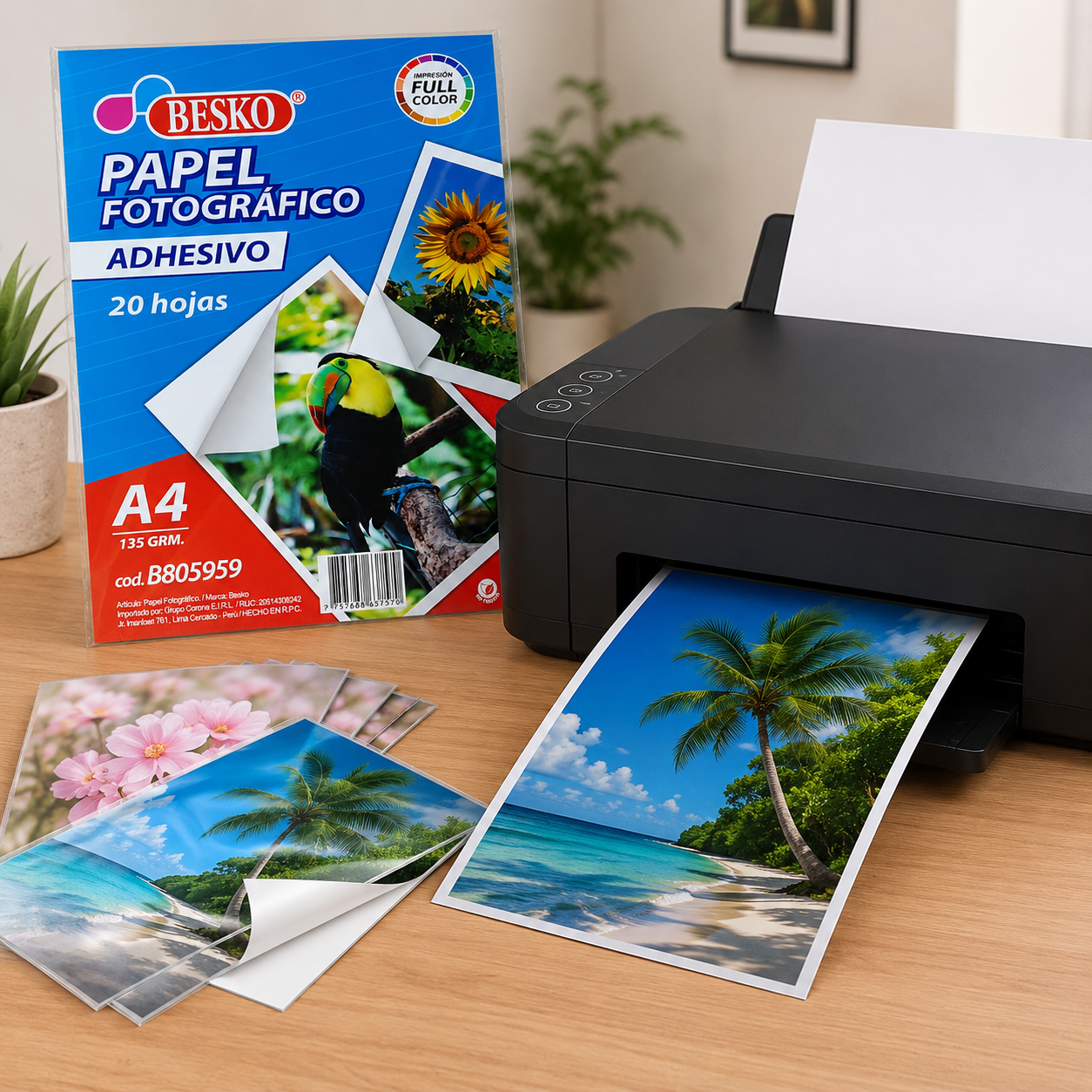PACK DE 20 PAPELES FOTOGRÁFICO ADHESIVO