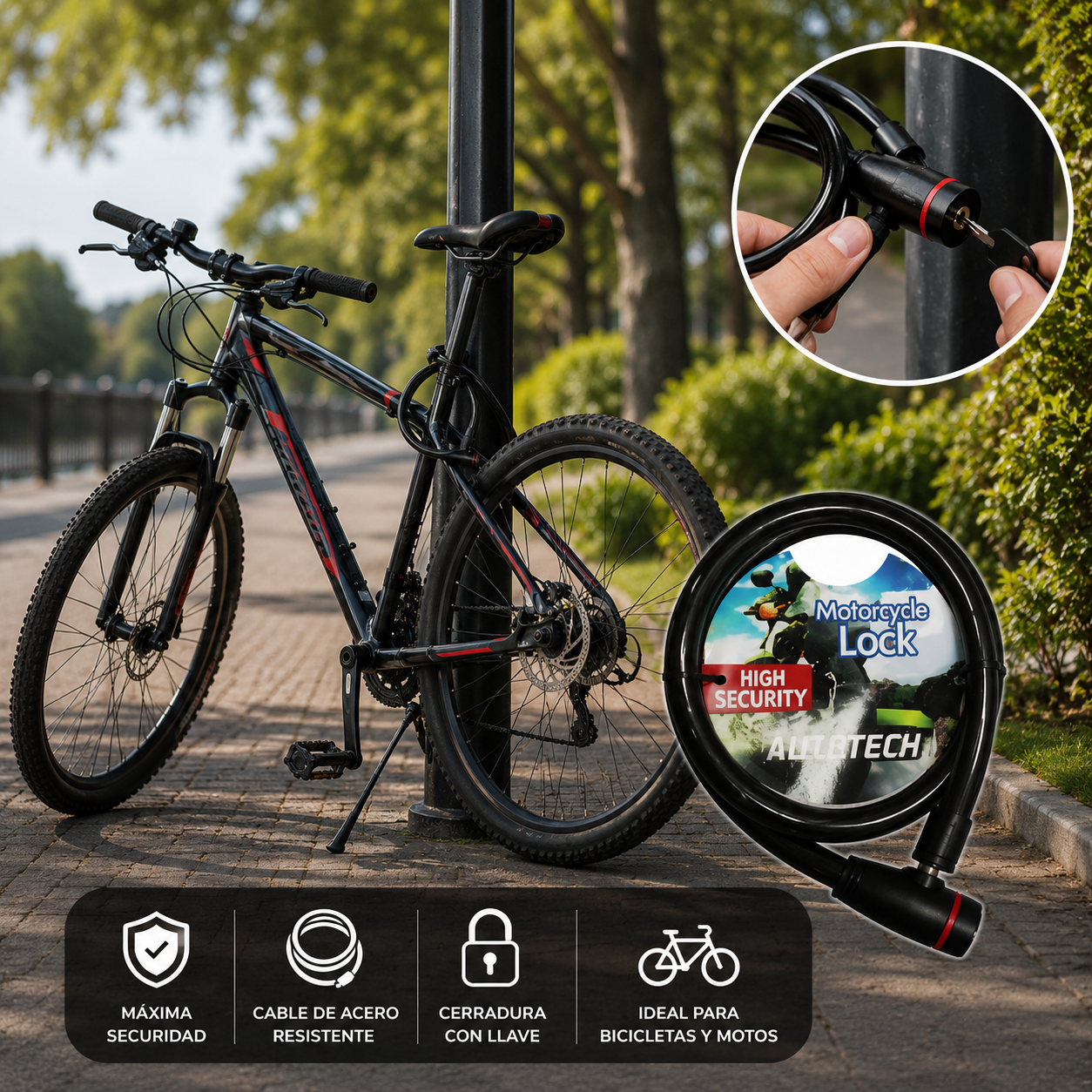 CADENA DE SEGURIDAD PARA BICICLETA