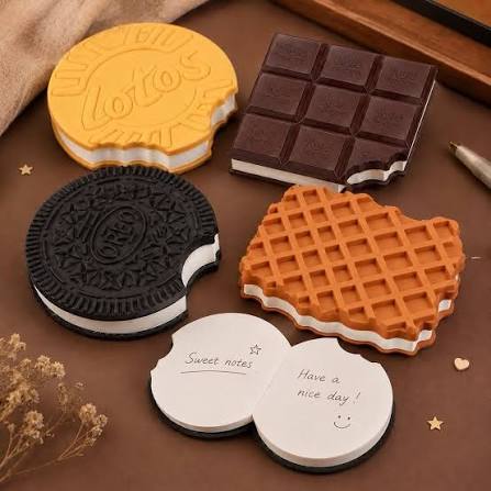 MINI LIBRETA CON FORMA Y AROMA A GALLETA