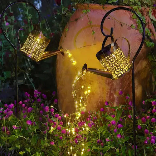 REGADERA DECORATIVA SOLAR CON EFECTO CASCADA DE LUCES 2