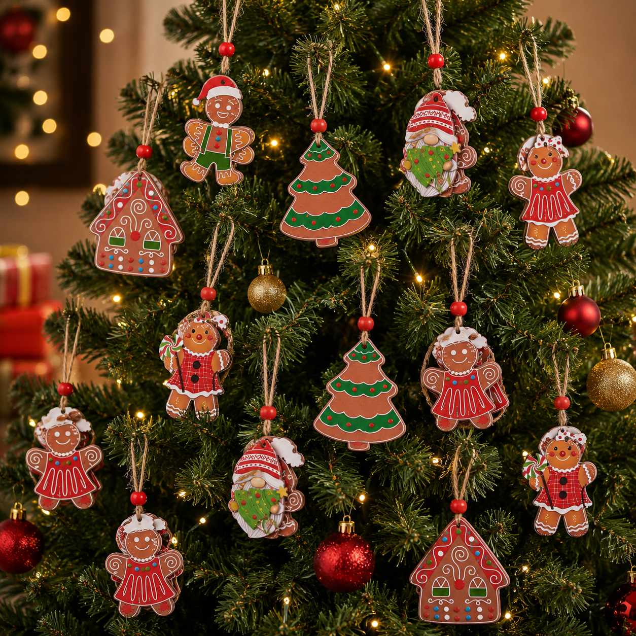 BOX DE 12 ADORNOS NAVIDEÑOS DE TRUPAN